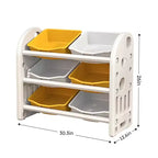 Organisateur de rangement de jouets Whisen Kids, meuble de rangement de jouets multifonctionnel pour chambre d'enfant avec étagère et bacs en PEHD