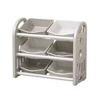 Organisateur de rangement de jouets Whisen Kids, meuble de rangement de jouets multifonctionnel pour chambre d'enfant avec étagère et bacs en PEHD