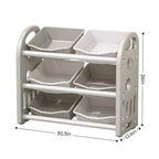 Organisateur de rangement de jouets Whisen Kids, meuble de rangement de jouets multifonctionnel pour chambre d'enfant avec étagère et bacs en PEHD