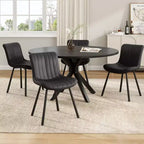 Table à manger Okak Mid-Century pour 4 à 6 personnes, table ronde avec pieds croisés en métal, table à dîner pour salon, salle à manger, cuisine