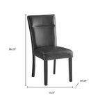 HomeRoots Lot de deux chaises de salle à manger en similicuir et bois anthracite et noir