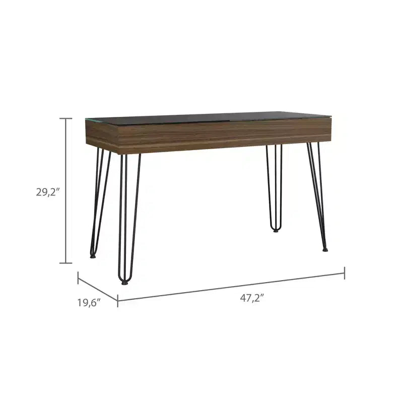 Bureau d'écriture industriel GDFStudio Esme avec pieds en épingle à cheveux