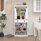 Meuble de Rangement de Cuisine Moderne GDFStudio Alanis avec Tiroir et Étagères Ajustables