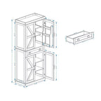 Meuble de Rangement de Cuisine Moderne GDFStudio Alanis avec Tiroir et Étagères Ajustables