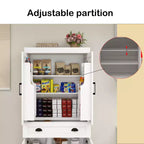 Meuble de Rangement de Cuisine Moderne GDFStudio Alanis avec Tiroir et Étagères Ajustables