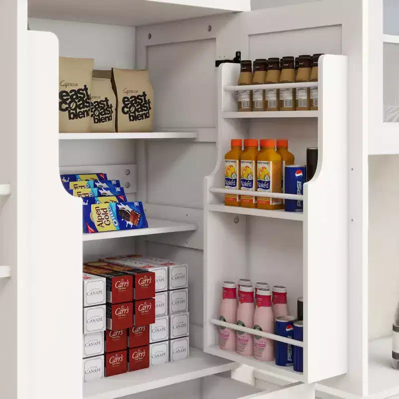 Meuble de Rangement de Cuisine Moderne GDFStudio Alanis avec Tiroir et Étagères Ajustables