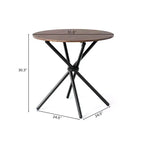 FurnitureR Table à manger ronde de 31,5 pouces pour 2 personnes, table de cuisine en bois avec base piédestal et pieds en métal pour café, restaurant et repas à domicile