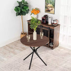 FurnitureR Table à manger ronde de 31,5 pouces pour 2 personnes, table de cuisine en bois avec base piédestal et pieds en métal pour café, restaurant et repas à domicile