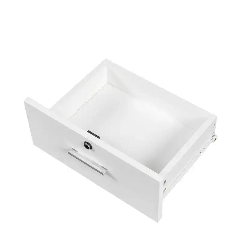 Coiffeuse blanche moderne et simple, rangement multi-niveaux, grand espace de rangement