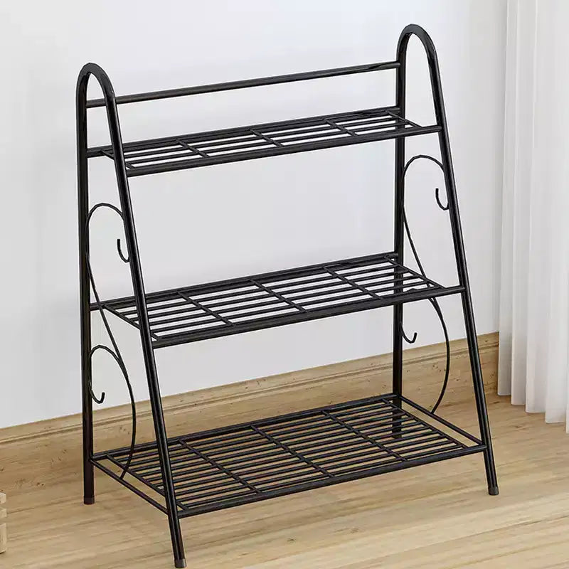 Étagère à plantes métallique à 3 niveaux pour plusieurs plantes, support de jardinière décoratif en échelle à niveaux peu encombrant pour salon, balcon, jardin