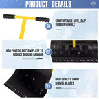 Pelle à neige robuste avec roues, pousse-neige ergonomique pour allées, angle et hauteur de poignée réglables pour un déneigement efficace