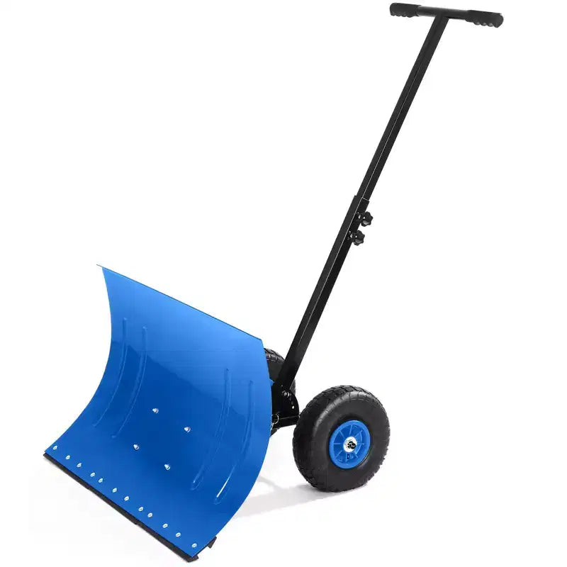 Pelle à neige robuste avec roues, pousse-neige ergonomique pour allées, angle et hauteur de poignée réglables pour un déneigement efficace
