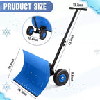 Pelle à neige robuste avec roues, pousse-neige ergonomique pour allées, angle et hauteur de poignée réglables pour un déneigement efficace