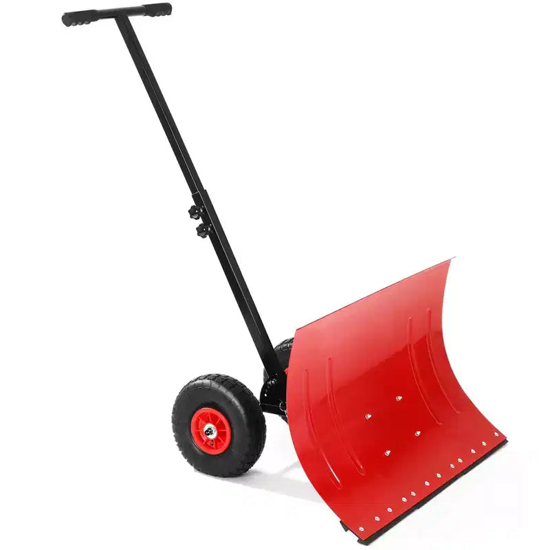 Pelle à neige robuste avec roues, pousse-neige ergonomique pour allées, angle et hauteur de poignée réglables pour un déneigement efficace