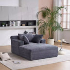 Okak Fauteuil Canapé-lit Long en Velours Côtelé Surdimensionné Moderne avec Oreillers, Canapé Simple à Assise Profonde pour Salon, Appartement, Chambre d'amis