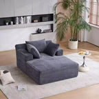 Okak Fauteuil Canapé-lit Long en Velours Côtelé Surdimensionné Moderne avec Oreillers, Canapé Simple à Assise Profonde pour Salon, Appartement, Chambre d'amis