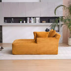 Okak Fauteuil Canapé-lit Long en Velours Côtelé Surdimensionné Moderne avec Oreillers, Canapé Simple à Assise Profonde pour Salon, Appartement, Chambre d'amis