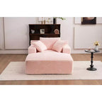 Okak Fauteuil Canapé-lit Long en Velours Côtelé Surdimensionné Moderne avec Oreillers, Canapé Simple à Assise Profonde pour Salon, Appartement, Chambre d'amis