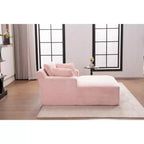 Okak Fauteuil Canapé-lit Long en Velours Côtelé Surdimensionné Moderne avec Oreillers, Canapé Simple à Assise Profonde pour Salon, Appartement, Chambre d'amis