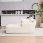 Okak Fauteuil Canapé-lit Long en Velours Côtelé Surdimensionné Moderne avec Oreillers, Canapé Simple à Assise Profonde pour Salon, Appartement, Chambre d'amis