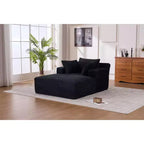 Okak Fauteuil Canapé-lit Long en Velours Côtelé Surdimensionné Moderne avec Oreillers, Canapé Simple à Assise Profonde pour Salon, Appartement, Chambre d'amis