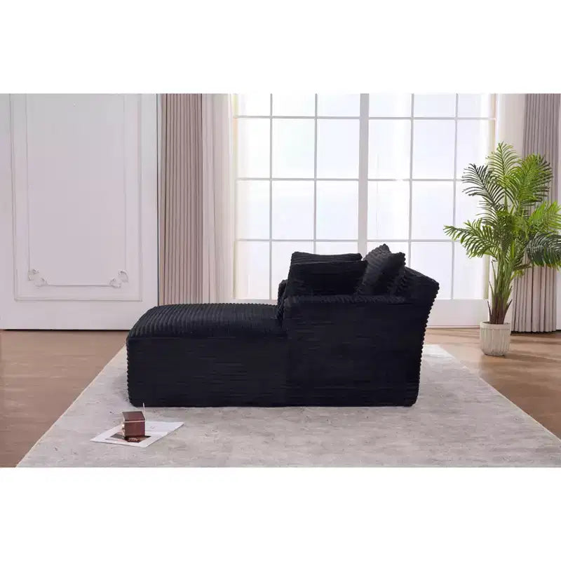 Okak Fauteuil Canapé-lit Long en Velours Côtelé Surdimensionné Moderne avec Oreillers, Canapé Simple à Assise Profonde pour Salon, Appartement, Chambre d'amis