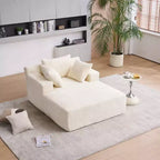 Okak Modern Oversized Corduroy Longue Sleeper Sofa Chair with Pillows,Deep Seat Single Sofa for Living Room,Apartment,Guestroom