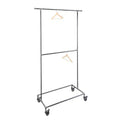 Pipe Decor 82 in. Rolling Double Rod Clothing Rack