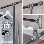 Portant double tringle Pipe Decor de 208 cm avec roulettes