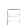 HomeRoots 18 Clear Glass Floor Shelf End Table With Two Shelves