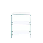 HomeRoots 18 Clear Glass Floor Shelf End Table With Two Shelves