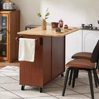 Îlot de cuisine moderne avec abattant, chariot de cuisine roulant avec 3 tiroirs, meuble de rangement, étagère tour