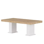 Famapy Multi-scènes Table en Bois Salle à Manger/Bureau : Design à Double Colonne, Surface Spacieuse Parfaite pour le Bureau et la Salle à Manger
