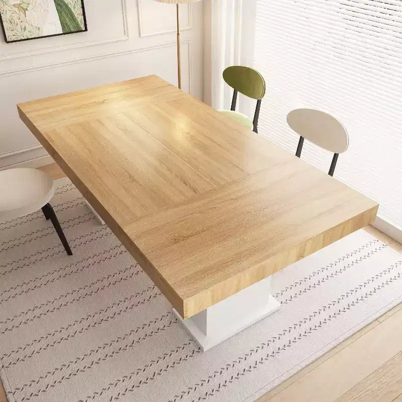 Famapy Multi-scènes Table en Bois Salle à Manger/Bureau : Design à Double Colonne, Surface Spacieuse Parfaite pour le Bureau et la Salle à Manger