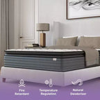 Matelas hybride Okak Pressure-Relief à plateau-coussin, Matelas en mousse à mémoire de forme à faible transfert de mouvement, Matelas en mousse pour la maison, l'hôtel