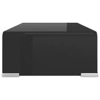 vidaXL Meuble TV verre trempé noir, plastique Moyen Meuble TV épuré