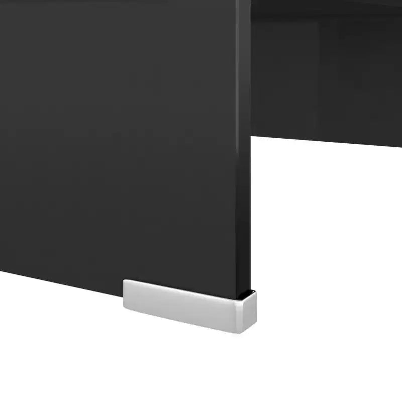 vidaXL Meuble TV verre trempé noir, plastique Moyen Meuble TV épuré
