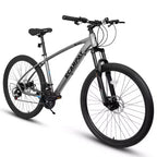Whisen VTT 27 pouces 21 vitesses, fourche à suspension, cadre en aluminium, frein à disque - Gris