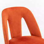 Chaise de salle à manger en velours moderne et contemporaine MAYEERTY - Clous décoratifs, pieds en métal noir à embouts dorés