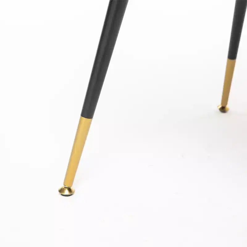 Chaise de salle à manger en velours moderne et contemporaine MAYEERTY - Clous décoratifs, pieds en métal noir à embouts dorés