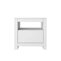 Homez 22.4 in. White Rectangle Wood End Table with 1 Drawer