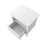 Homez Table d'appoint rectangulaire en bois blanc de 22,4 po avec 1 tiroir