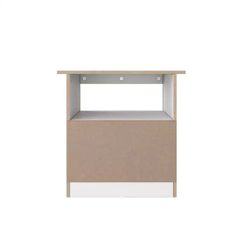 Homez Table d'appoint rectangulaire en bois blanc de 22,4 po avec 1 tiroir