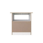 Homez Table d'appoint rectangulaire en bois blanc de 22,4 po avec 1 tiroir
