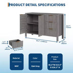 Bahut en bois avec 3 tiroirs et 2 portes Buffet moderne pour salon et cuisine