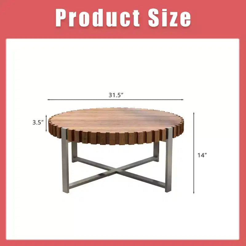 Table basse GDFStudio Alvarez moderne en bois sculpté à la main de 31,50 po de large