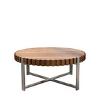 Table basse GDFStudio Alvarez moderne en bois sculpté à la main de 31,50 po de large