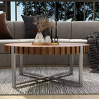 Table basse GDFStudio Alvarez moderne en bois sculpté à la main de 31,50 po de large
