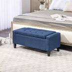 Banc de rangement ottoman rembourré, ottoman capitonné avec rangement caché, couvercle relevable pour salon