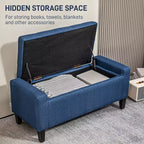 Banc de rangement ottoman rembourré, ottoman capitonné avec rangement caché, couvercle relevable pour salon
